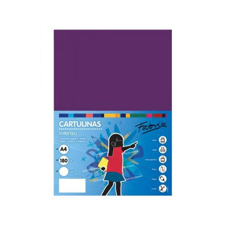 PAQ. 50H CARTULINA FABRISA 180GR A4 MORADO