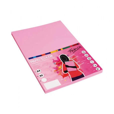 PAQ. 100H PAPEL FABRISA 80GR A4 ROSA