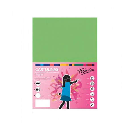 PAQ. 50H CARTULINA FABRISA 180GR A4 VERDE
