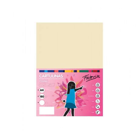 PAQ. 50H CARTULINA FABRISA 180GR A4 CREMA