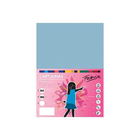 PAQ. 50H CARTULINA FABRISA 180GR A4 AZUL CL