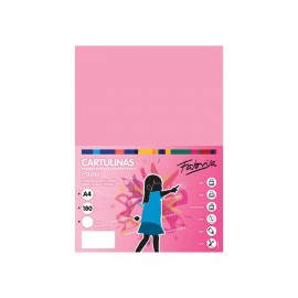 PAQ. 50H CARTULINA FABRISA 180GR A4 ROSA