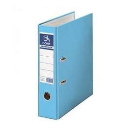 DOHE ARCHIVADOR CARTÓN RIGIDO FORRADO PP PALANCA FOLIO LOMO ANCHO RADO AZUL CLARO -12U-
