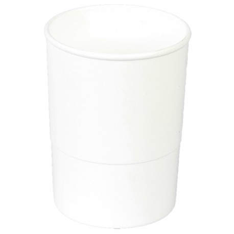 PORTA LAPICES PLASTICO REDONDO BLANCO