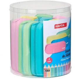 SAFTA SET DE 8 PORTATODOS CUADRADOS SILICONA COLORES SURTIDOS