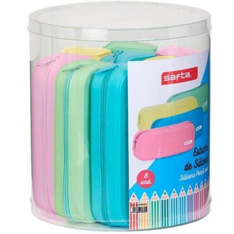 SAFTA SET DE 8 PORTATODOS CUADRADOS SILICONA COLORES SURTIDOS