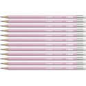 STABILO LAPIZ GRAFITO CON GOMA SWANO PASTEL ROSA -12U-