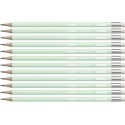 STABILO LAPIZ GRAFITO CON GOMA SWANO PASTEL VERDE -12U-