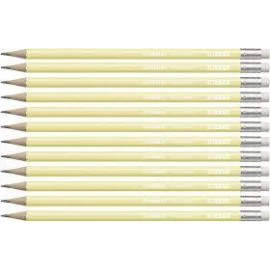 STABILO LAPIZ GRAFITO CON GOMA SWANO PASTEL AMARILLO -12U-