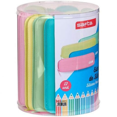 SAFTA SET DE 12 PORTATODOS ESTRECHOS SILICONA COLORES SURTIDOS