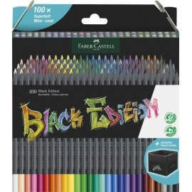 FABER CASTELL BLACK EDITION ESTUCHE CARTON CON SOPORTE 100 LAPICES DE COLORES