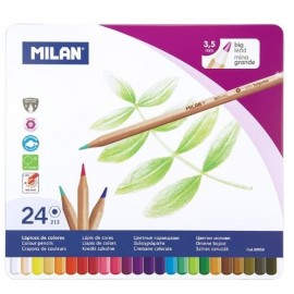 MILAN LÁPICES DE COLORES MINA GRUESA SURTIDOS CAJA METÁLICA -24U-
