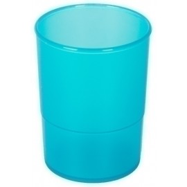 PORTA LAPICES PLASTICO REDONDO TR. AZUL