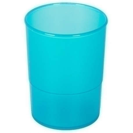 PORTA LAPICES PLASTICO REDONDO TR. AZUL