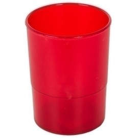 PORTA LAPICES PLASTICO REDONDO TR. ROJO