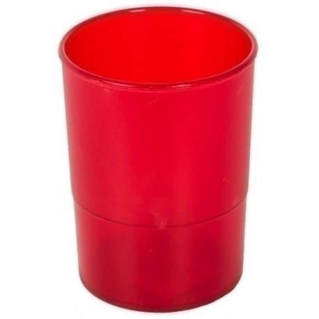 PORTA LAPICES PLASTICO REDONDO TR. ROJO