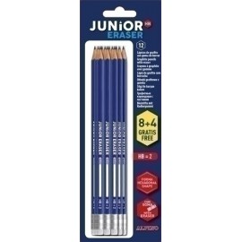 LAPIZ ALPINO JUNIOR con GOMA - HB bl.8+4