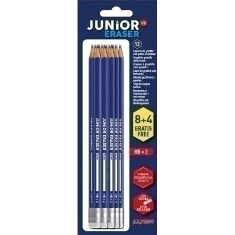 LAPIZ ALPINO JUNIOR con GOMA - HB bl.8+4