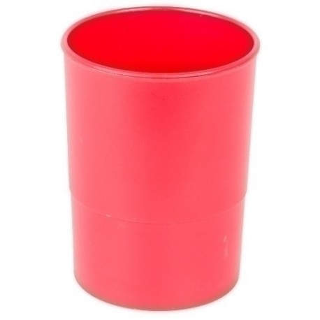 PORTA LAPICES PLASTICO REDONDO ROJO