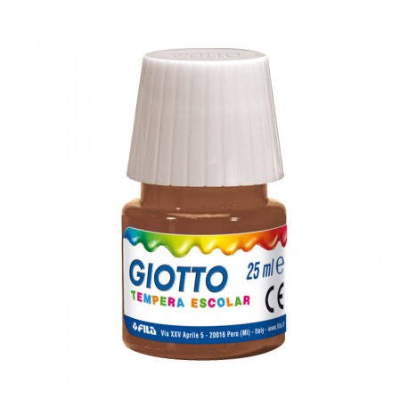 BOTE TEMPERA ESCOLAR GIOTTO 25ML MARRON 356928 - Pack de 6 unidades