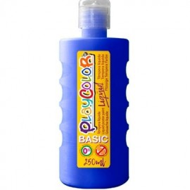 PLAYCOLOR TÉMPERA LÍQUIDA BASIC BOTELLA 250ML AZUL OSCURO