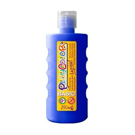 PLAYCOLOR TÉMPERA LÍQUIDA BASIC BOTELLA 250ML AZUL OSCURO
