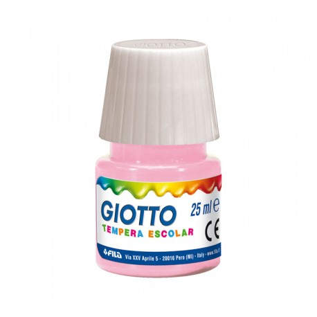 BOTE TEMPERA ESCOLAR GIOTTO 25ML ROSA 356906 - Pack de 6 unidades