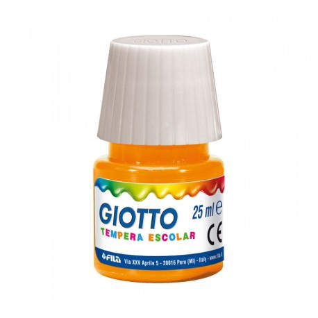 BOTE TEMPERA ESCOLAR GIOTTO 25ML NARANJA 356905 - Pack de 6 unidades