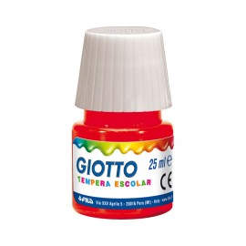BOTE TEMPERA ESCOLAR GIOTTO 25ML ROJO 356907 - Pack de 6 unidades