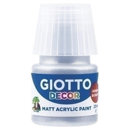 PINTURA ACRIL.GIOTTO 25 ml PLATA - Pack de 6 unidades