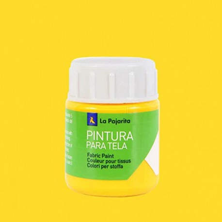 PINTURA PARA TELA TRANSPARENTE T-12 AMARILLO REAL. 25ML LA PAJARITA 112871