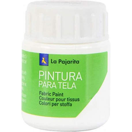 PINTURA PARA TELA TRANSPARENTE T-01 BLANCO. 25ML LA PAJARITA 114371