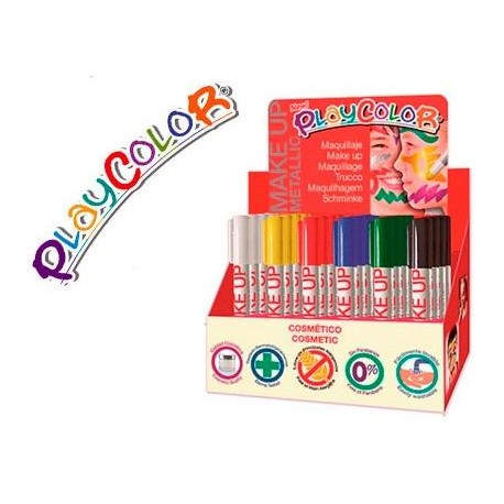 PLAYCOLOR BARRAS DE MAQUILLAJE MAKE UP METALLIC COLORES SURTIDOS -EXPOSITOR DE 24-