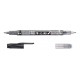 Tombow Fudenosuke Twin pluma fuente Negro, Gris 1 pieza(s)