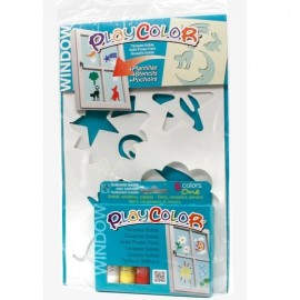 PLAYCOLOR PACK WINDOW TÉMPERAS SÓLIDAS 6 COLORS ONE + PLANTILLAS PARA DECORACIÓN