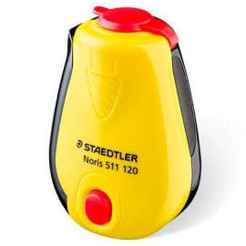 STAEDTLER AFILALÁPICES CON DEPÓSITO DISEÑO NORIS AMARILLO/NEGRO SURTIDO -CAJA 12U-