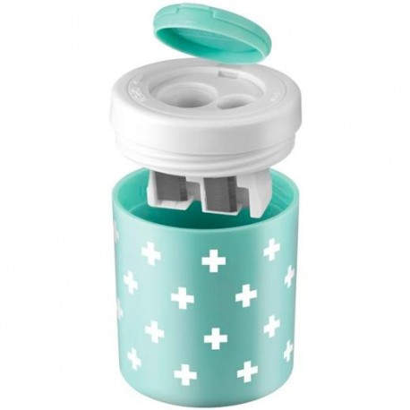 BL. SACAPUNTAS DOBLE MILAN +EDITION ANTIBAC. TURQ - Pack de 12 unidades