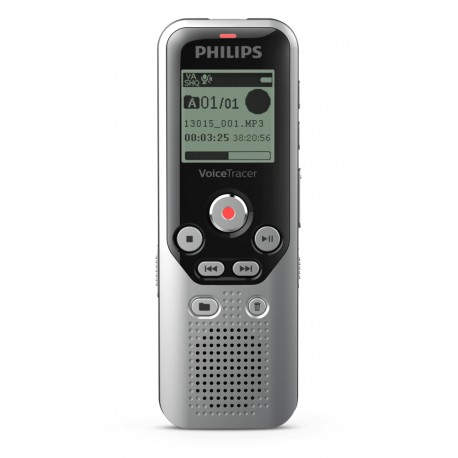 Philips DVT1250 dictáfono Memoria interna y tarjeta de memoria Negro, Gris