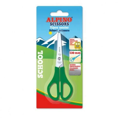ALPINO TIJERAS SCHOOL 13CM COLORES BLISTER