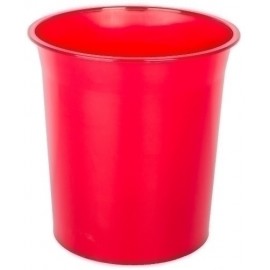 PAPELERA PLASTICO CERRADA TRASL.ROJA