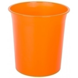PAPELERA PLASTICO CERRADA TRASL.NARANJA