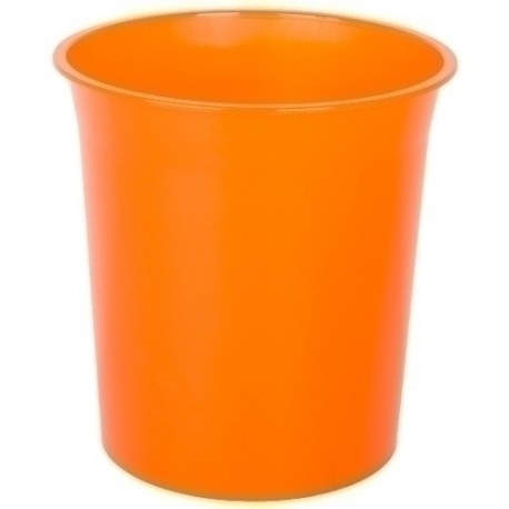 PAPELERA PLASTICO CERRADA TRASL.NARANJA