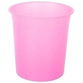 PAPELERA PLASTICO CERRADA TRASL.FUCSIA