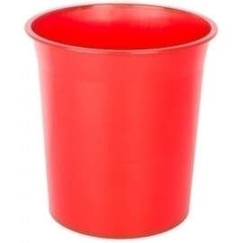 PAPELERA PLASTICO CERRADA ROJA