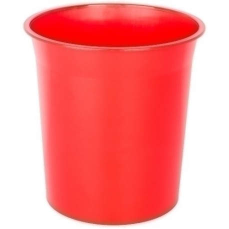 PAPELERA PLASTICO CERRADA ROJA