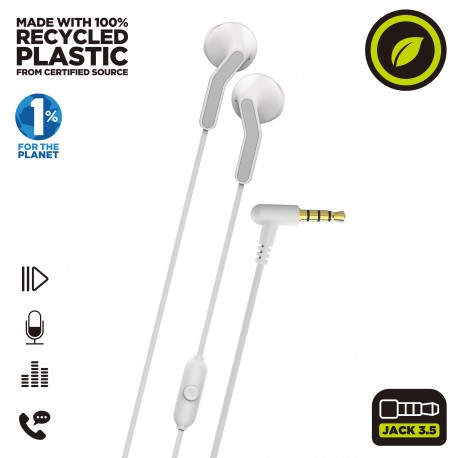 Muvit for change auriculares estéreo e56 3.5mm blancos