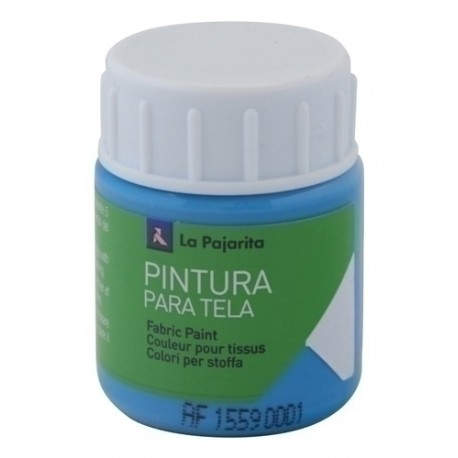 PINTURA TELA PAJARITA 25 ml CYAN T-07 - Pack de 6 unidades
