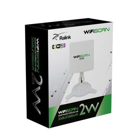 WiFiSCAN Adap. High Power 2W Ralink 150N 20dBi USB WS20209737