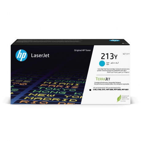 HP Cartucho de tóner Original LaserJet 213Y de capacidad superior cian