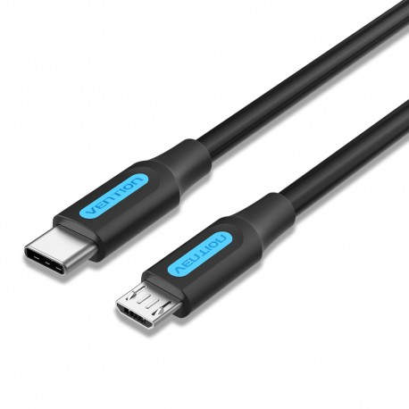 VENTION - Vention Cable USB 2.0 Tipo-C COVBD/ USB Tipo-C Macho - MicroUSB Macho/ 50cm/ Negro - COVBD